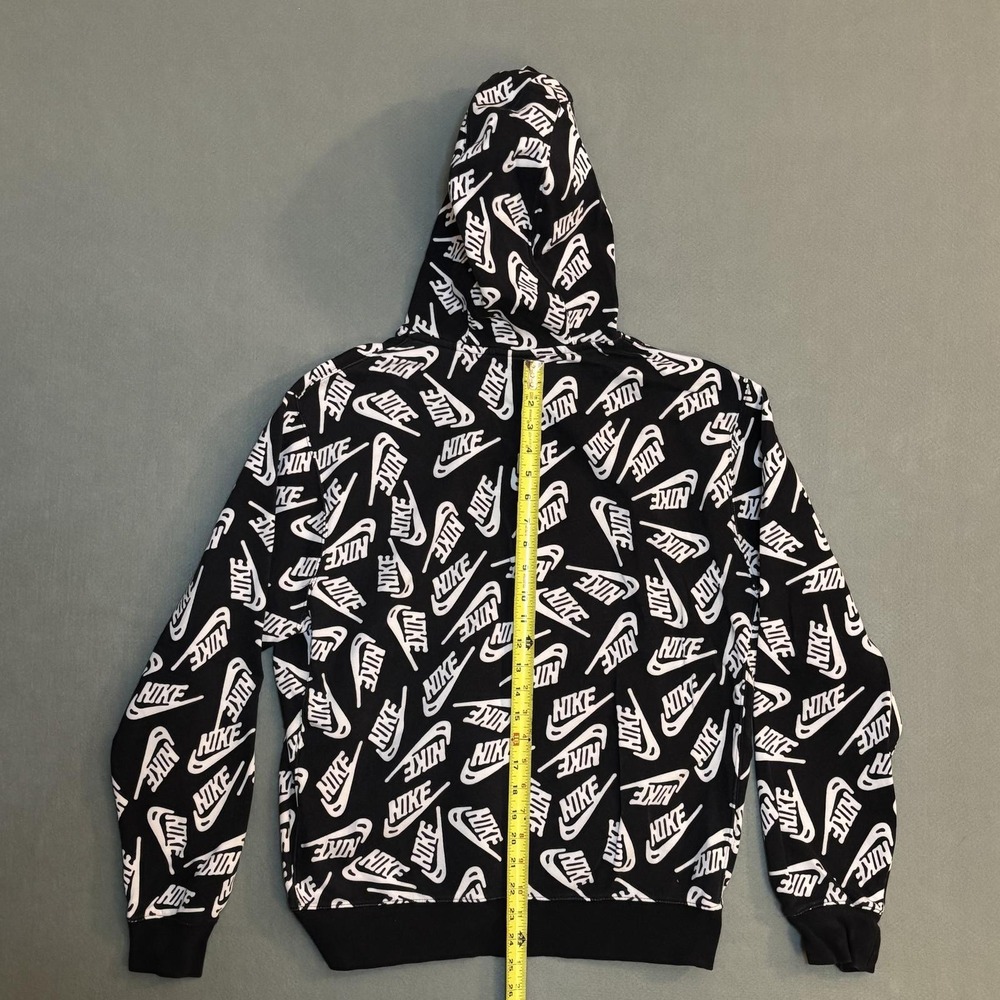 Nike All Over Print Black Logo Hoodie Men's M Sweatshirt Athletic SEE DESC - Picture 7 of 8